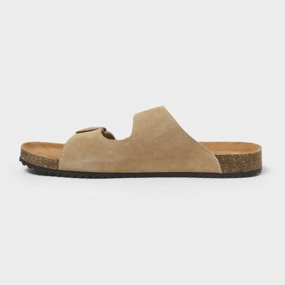 Open Box - Goodfellow & Co - Men's Saul Suede Two Band Sandals - Goo Taupe - Picture 2 of 4